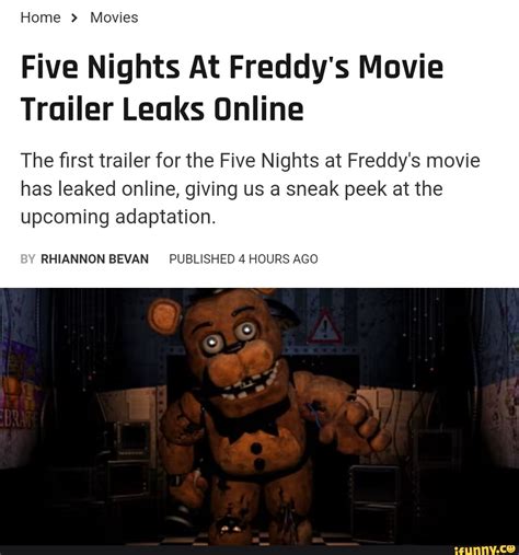 Five Nights at Freddys Movie Trailer Leaks Online